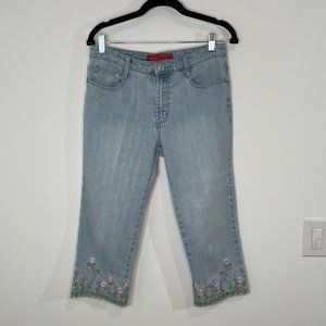 Cosmopolitan Jeanswear Denim 3D Floral Jeans, Size 8